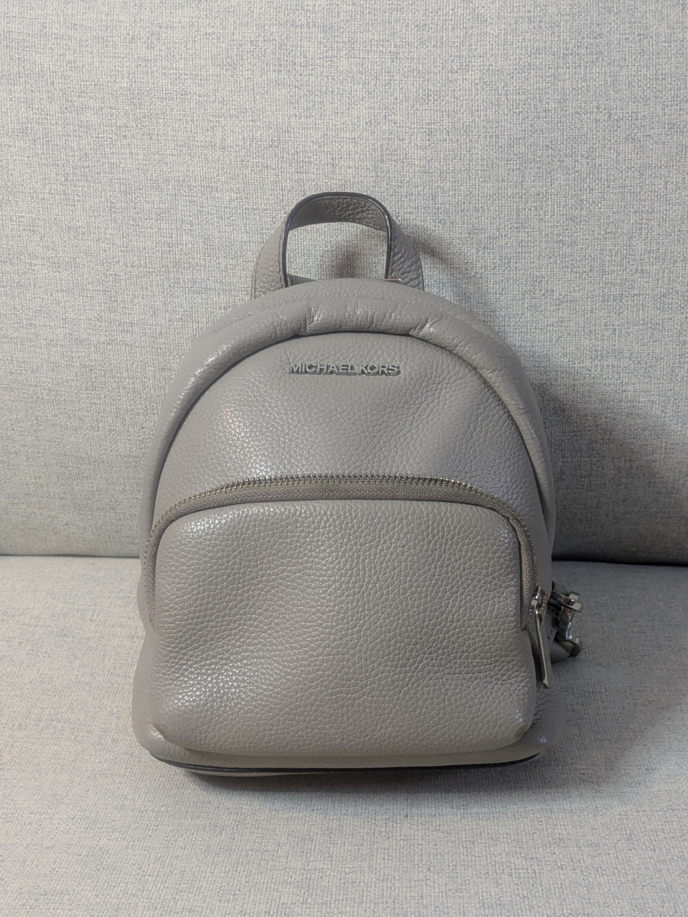 Michael Kors Gray Pebbled Leather Mini Backpack